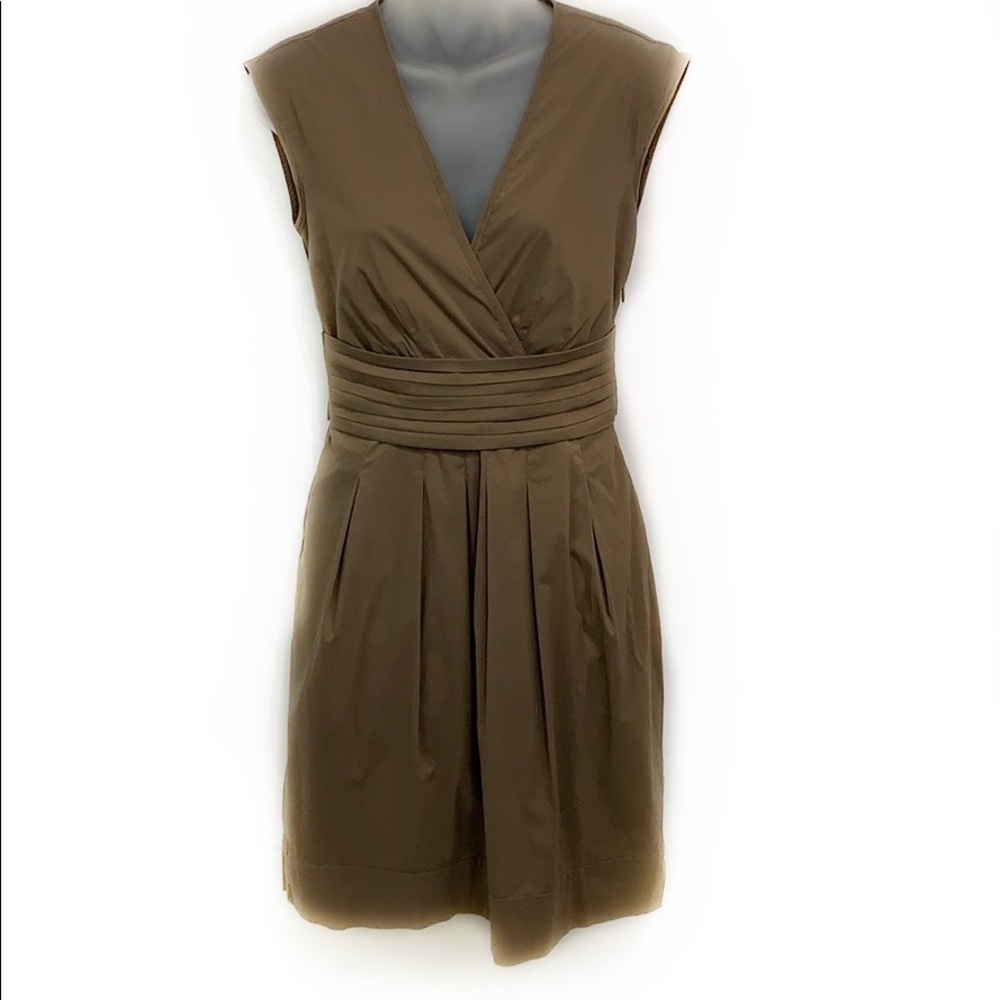 BCBGMaxAzria brown polish cotton stretch dress EUC - Picture 1 of 8